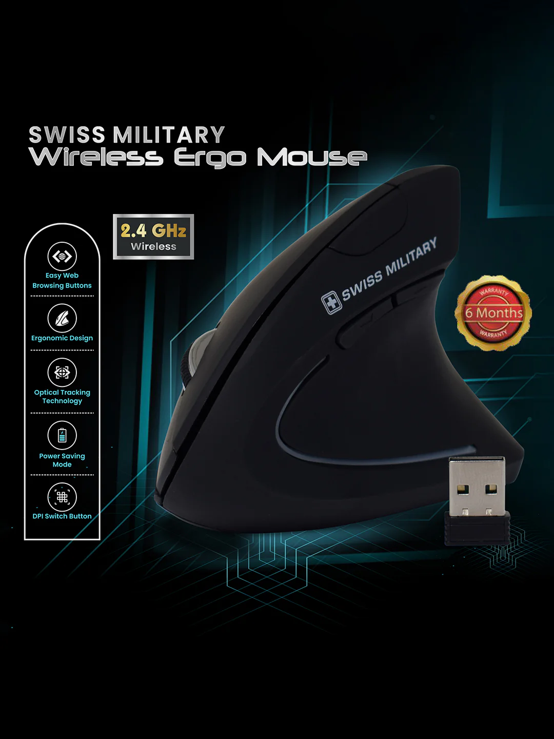 Dean Wireless Ergo Mouse, Auto Power Cut Off | WM01 - Image 7