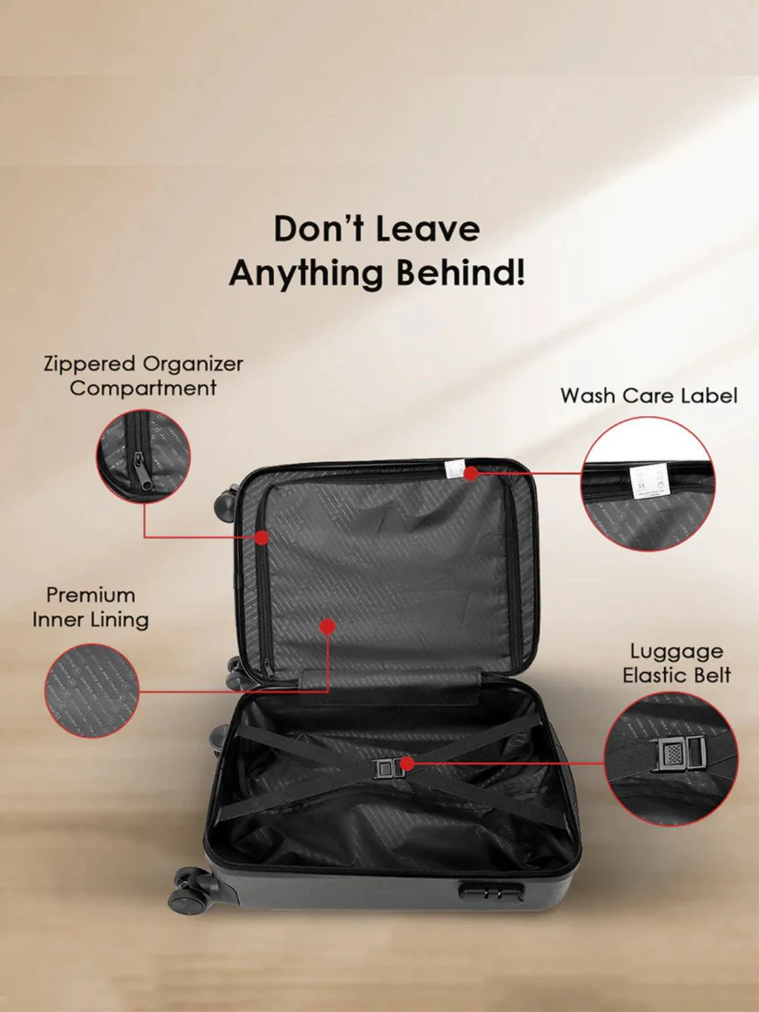 Contour Hard Top Trolley Luggage Bag, 42L | HTL99 - Image 2