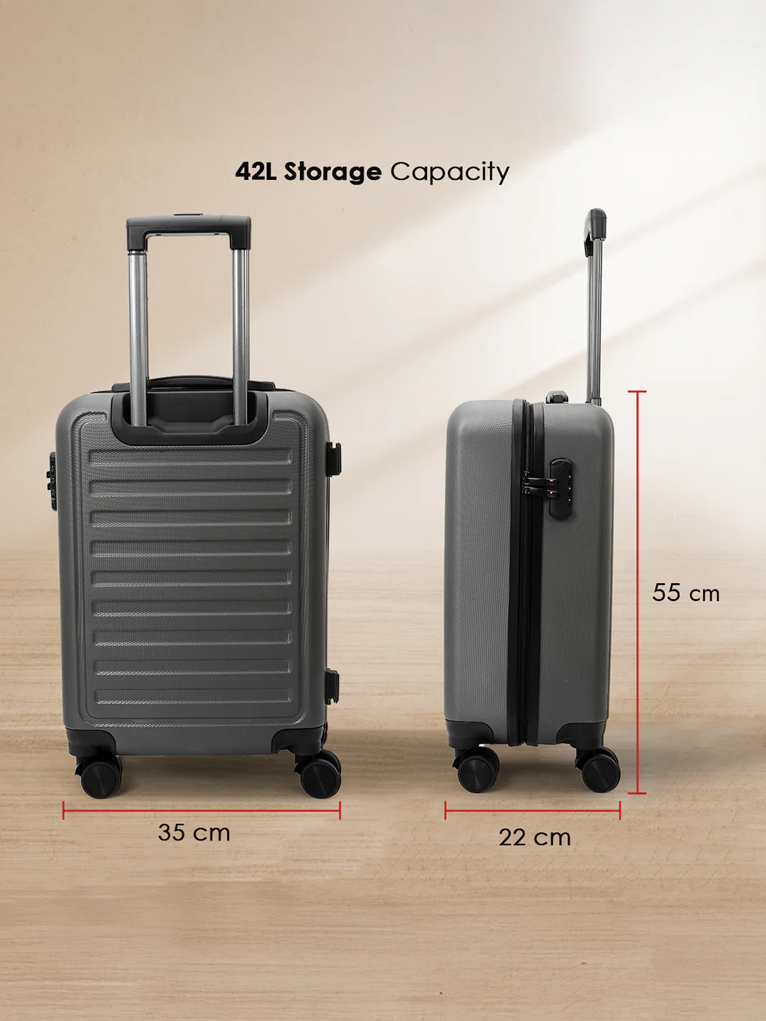 Contour Hard Top Trolley Luggage Bag, 42L | HTL99 - Image 4