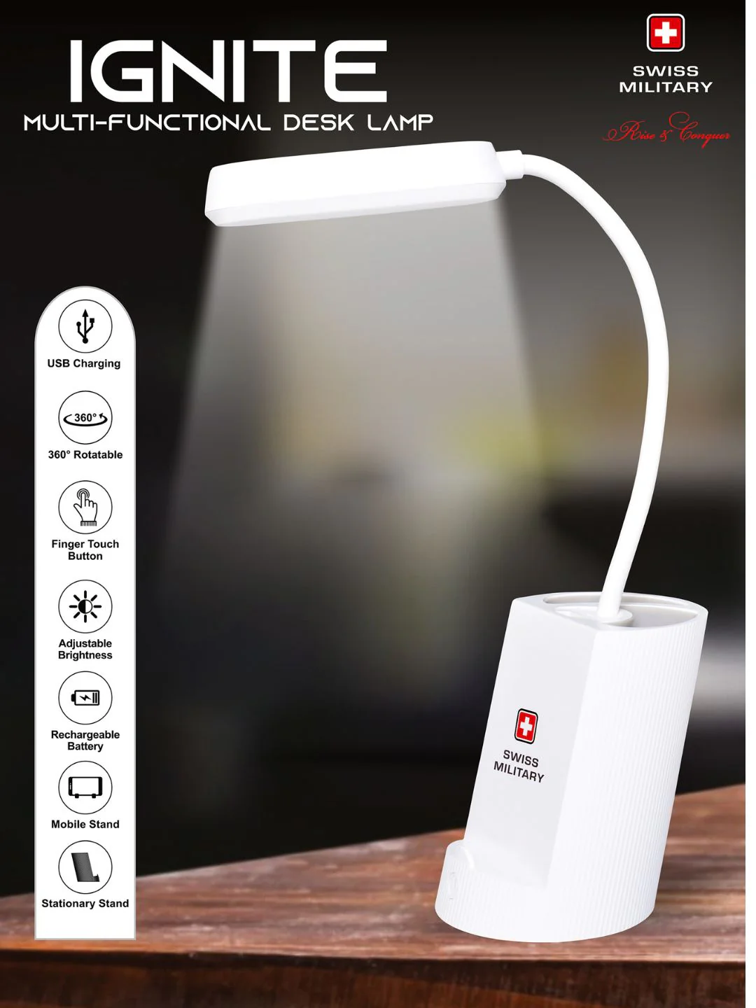 Ignite Versatile Desk Lamp, 360° Neck, Touch Control | LPM31 - Image 5