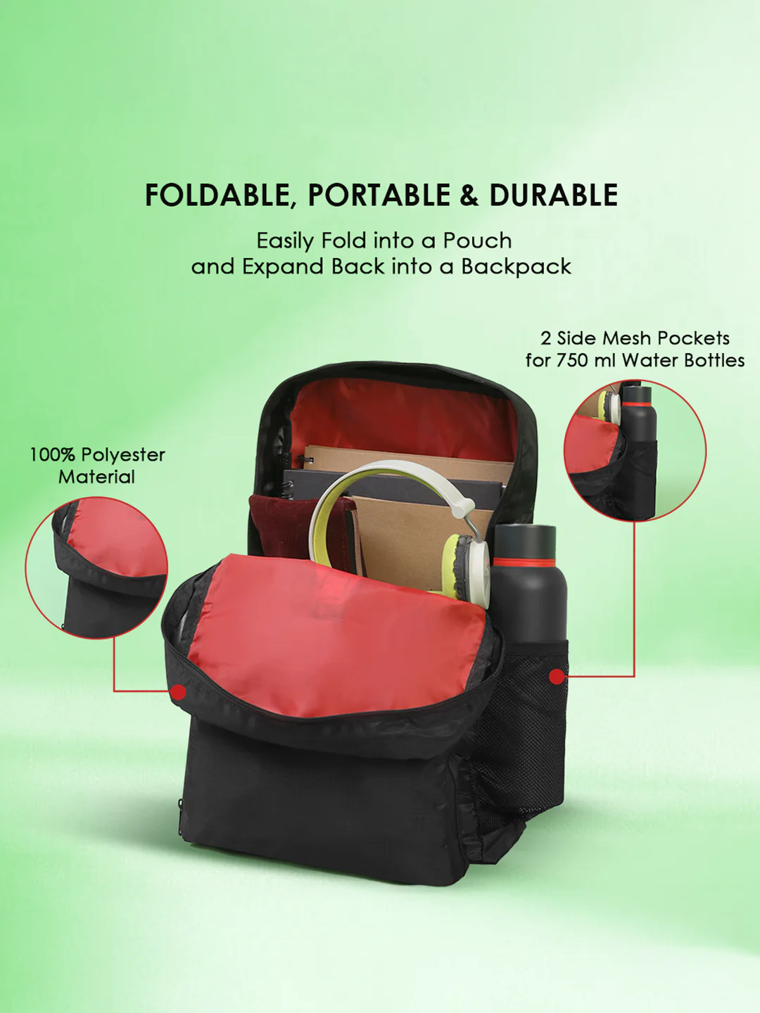 Zeal Foldable Backpack, 13L | BP06 - Image 6