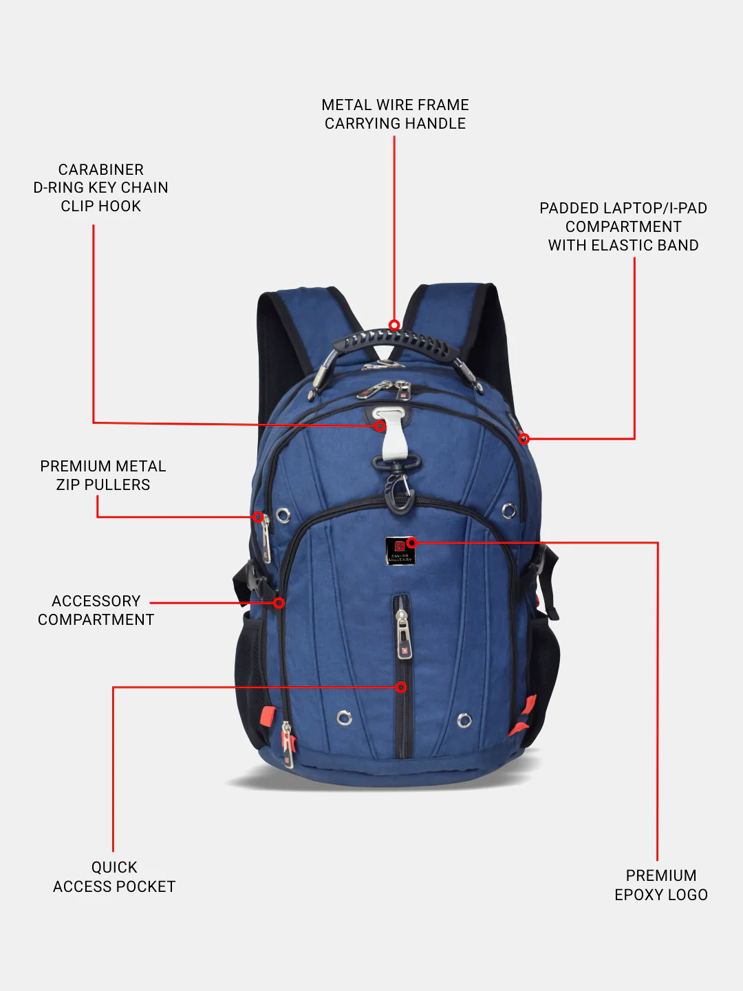 Luxury 15.6" Laptop Backpack, USB and AUX Port 32L | LBP104 - Image 5